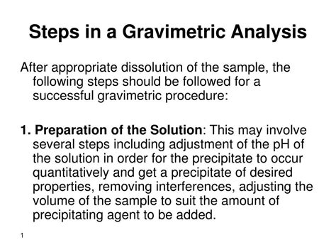 gravimetric method of analysis ppt|gravimetric analysis steps pdf.